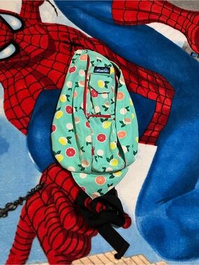 Kavu Kids Teal Citrus Print Jacket with Red Trim